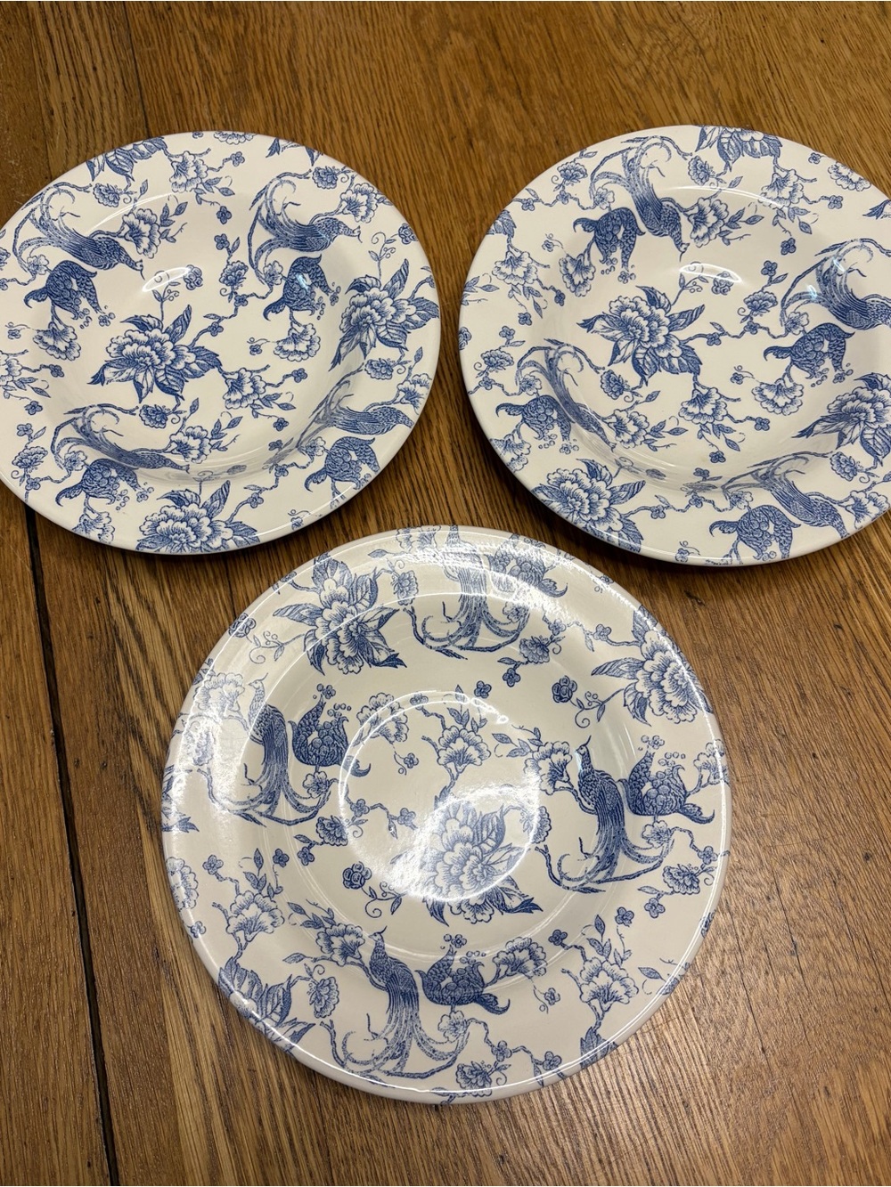 Stafford Blue and White Floral Porcelain Dinner Bowls